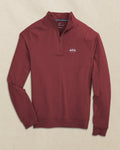 The front view of the Southern Tide Mississippi State Bulldogs Cruiser Quarter Zip by Southern Tide - Heather Chianti